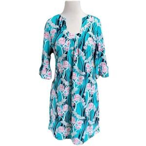 Aryeh 3/4 Sleeve Floral Shift Dress size Small